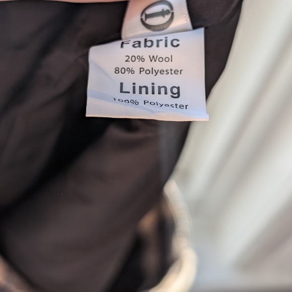 Plaid Skirt Women's Wool Blend Cream and Blue Size Medium Twee Academia Preppy - Picture 6 of 7